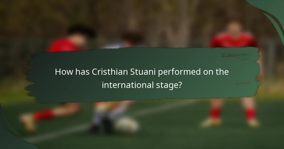 How has Cristhian Stuani performed on the international stage?
