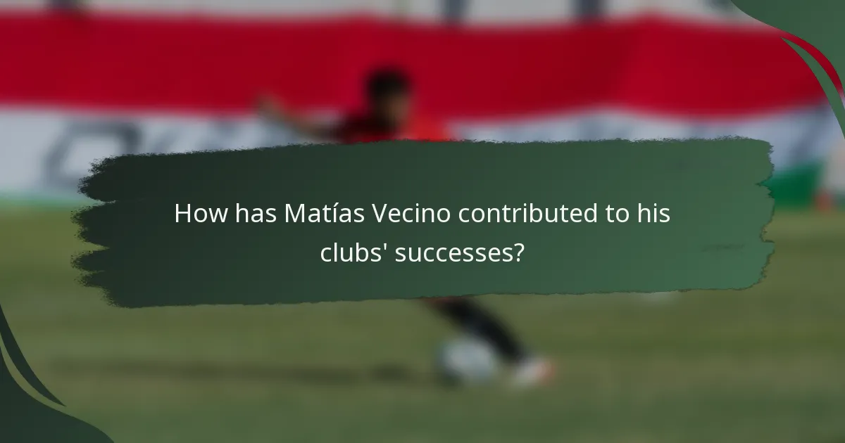 How has Matías Vecino contributed to his clubs' successes?