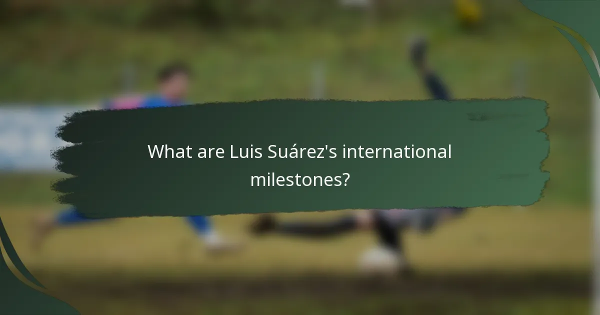 What are Luis Suárez's international milestones?