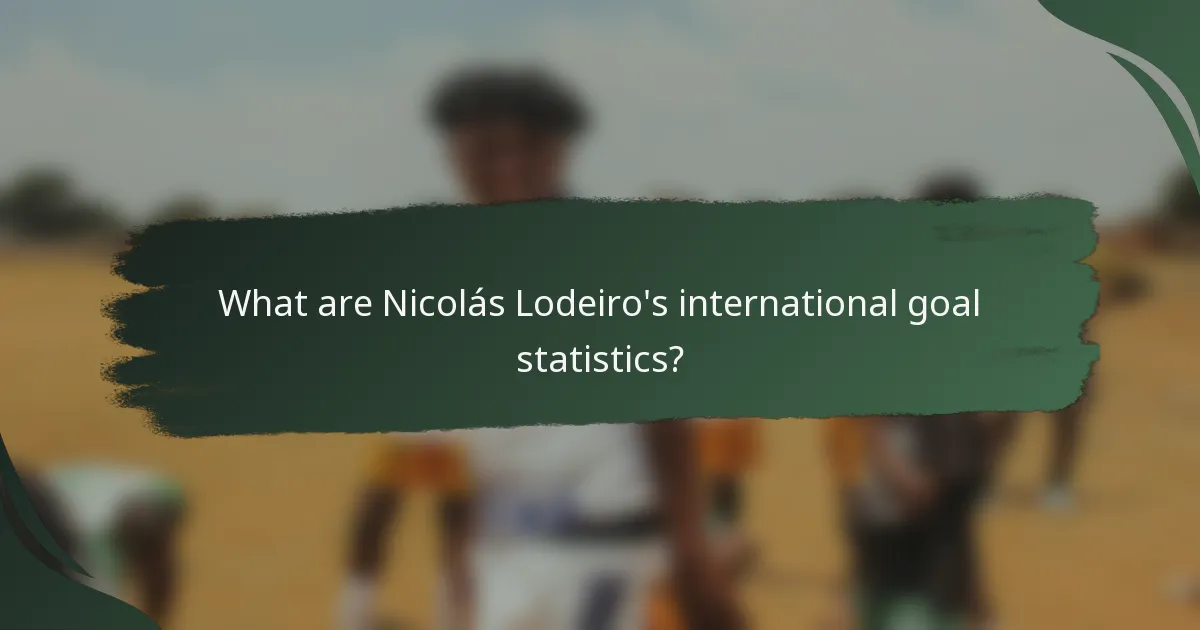 What are Nicolás Lodeiro's international goal statistics?