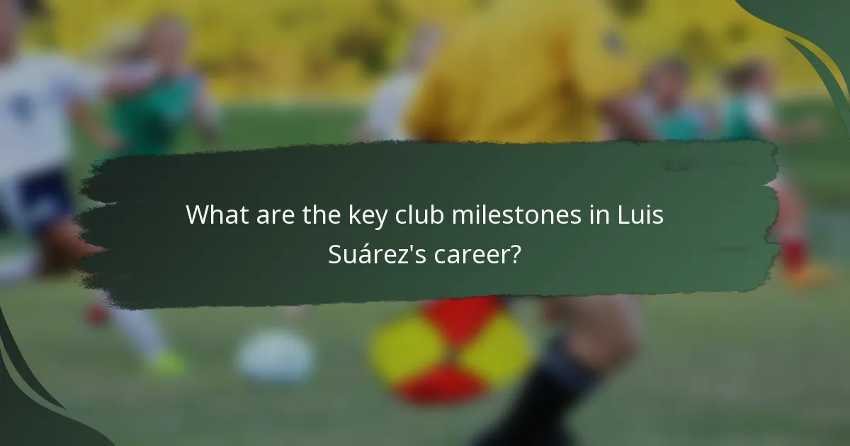 What are the key club milestones in Luis Suárez's career?