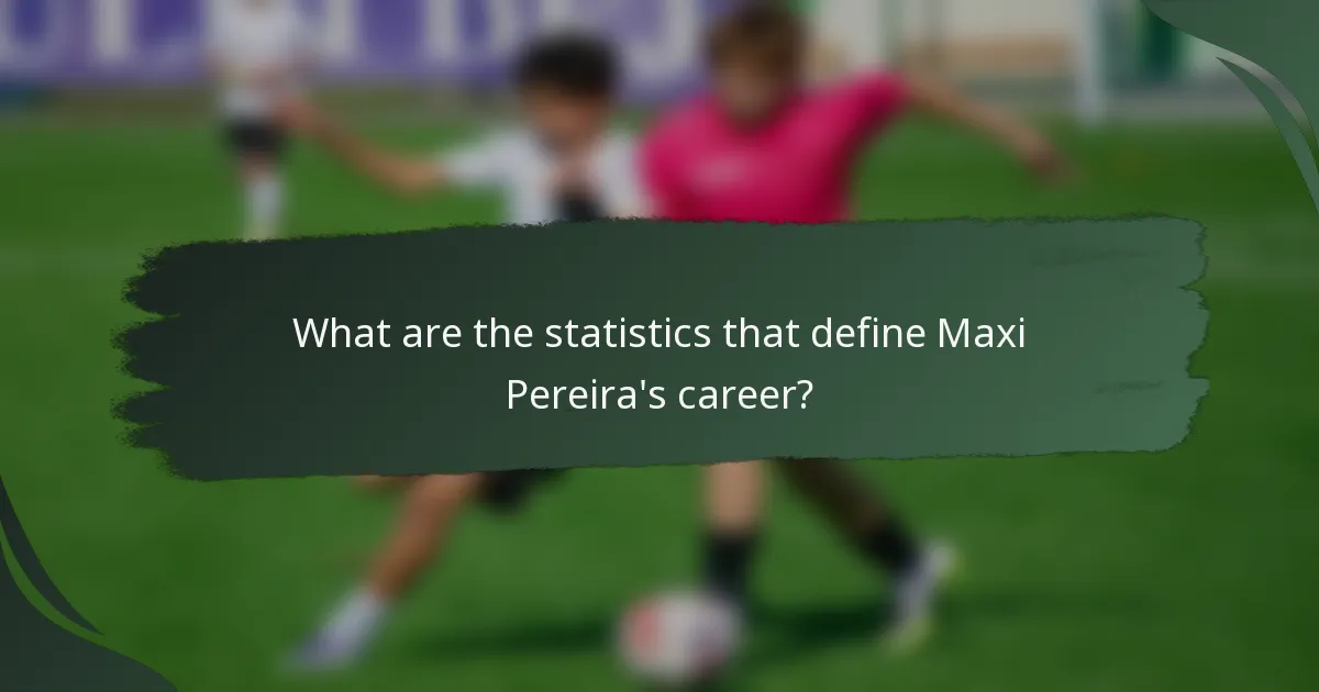 What are the statistics that define Maxi Pereira's career?