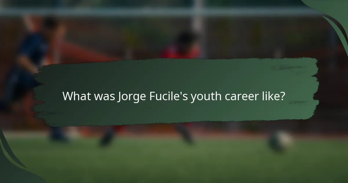 What was Jorge Fucile's youth career like?