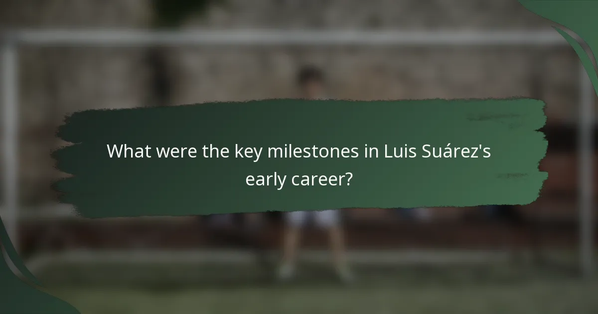 What were the key milestones in Luis Suárez's early career?