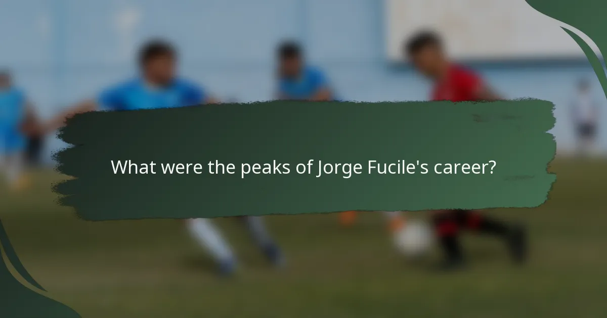 What were the peaks of Jorge Fucile's career?