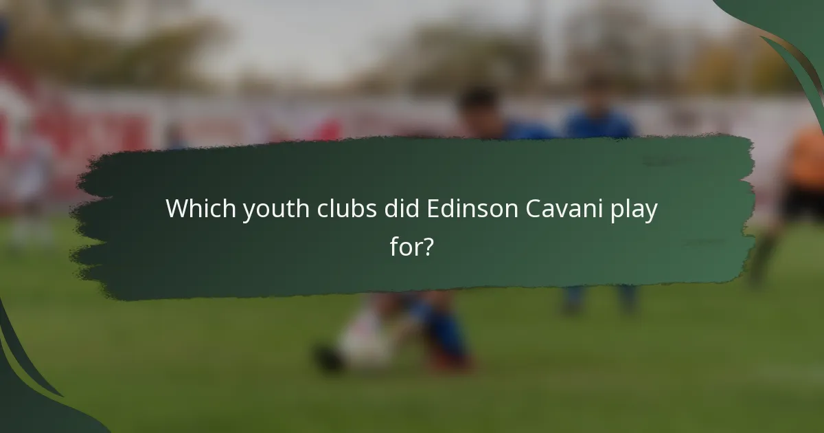 Which youth clubs did Edinson Cavani play for?
